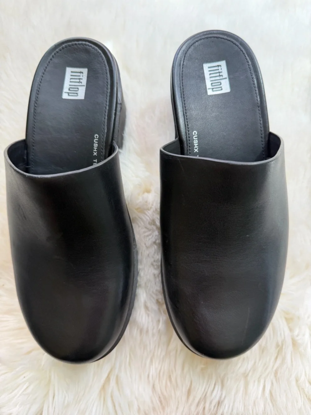Fitflop Black Platform Clog Mules